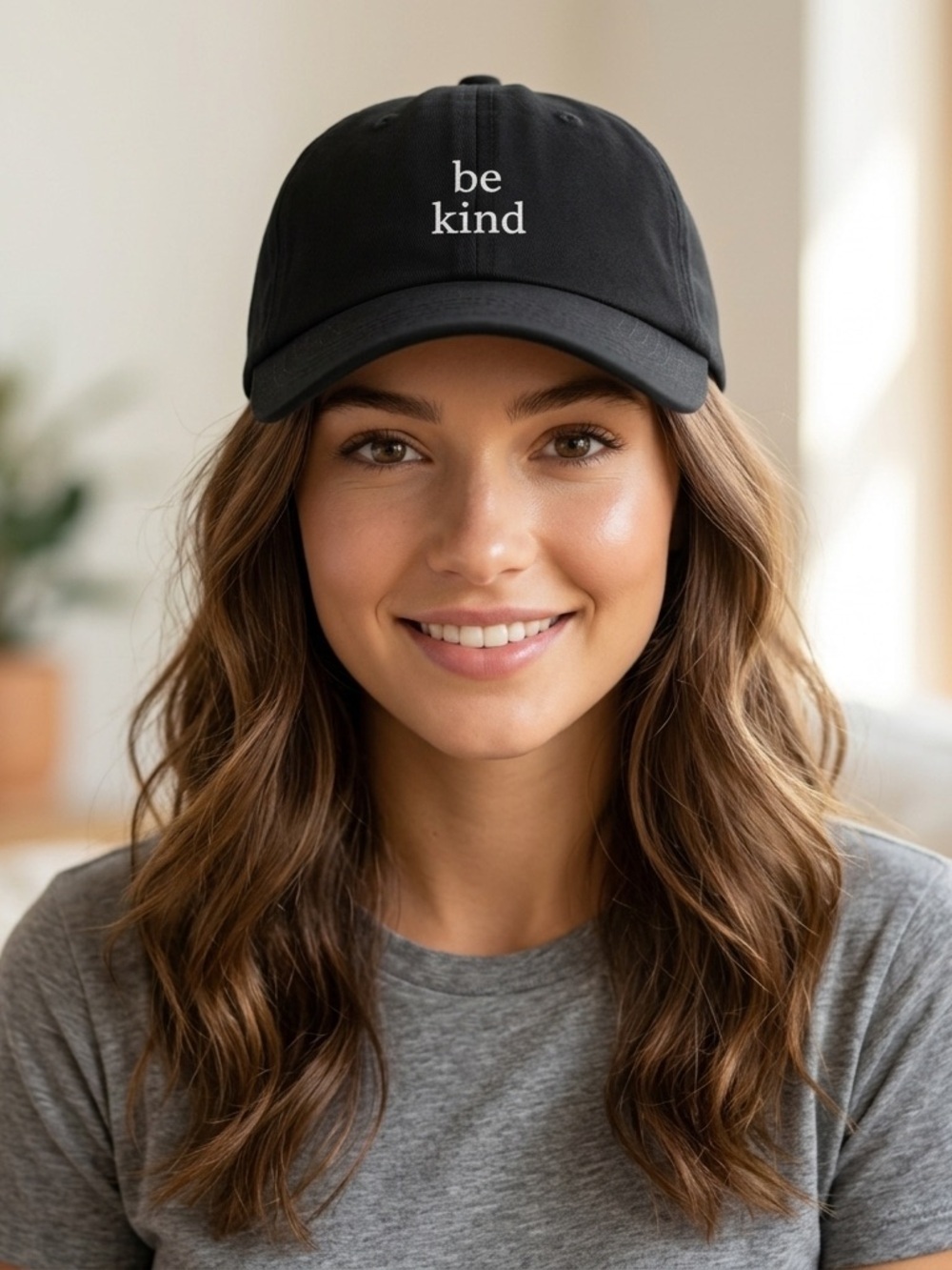 🖤 Black Be Kind Embroidered Dad Hat Minimal Adjustable Cap Unisex Simple Classic - Picture 2 of 4